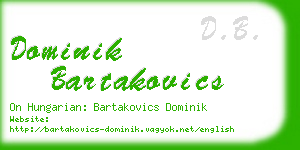 dominik bartakovics business card